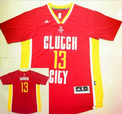 Houston Rockets #13 James Harden Revolution 30 Swingman 2015-16 New Red With Gold Short-Sleeved Jersey - Zenithce