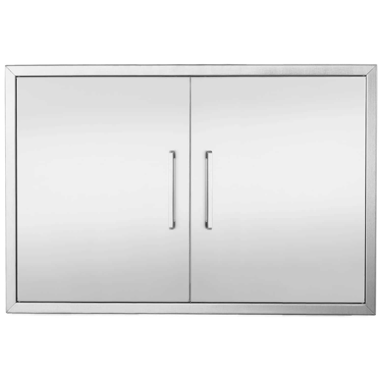 Outdoor Kitchen Doors Stainless Steel Double Access Door,Flush Mount for Outdoor Kitchen and BBQ Island - Zenithce