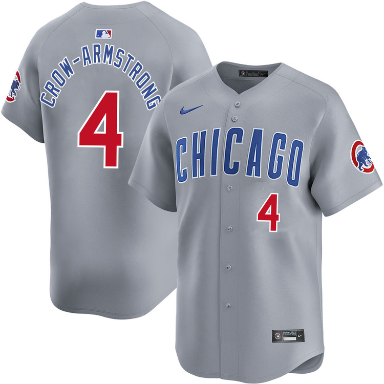Chicago Cubs #4 Pete Crow-Armstrong Gray Limited Stitched Jersey - Zenithce