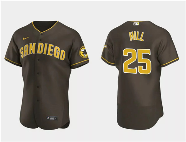 San Diego Padres #25 Tim Hill Brown Flex Base Stitched Jersey - Zenithce