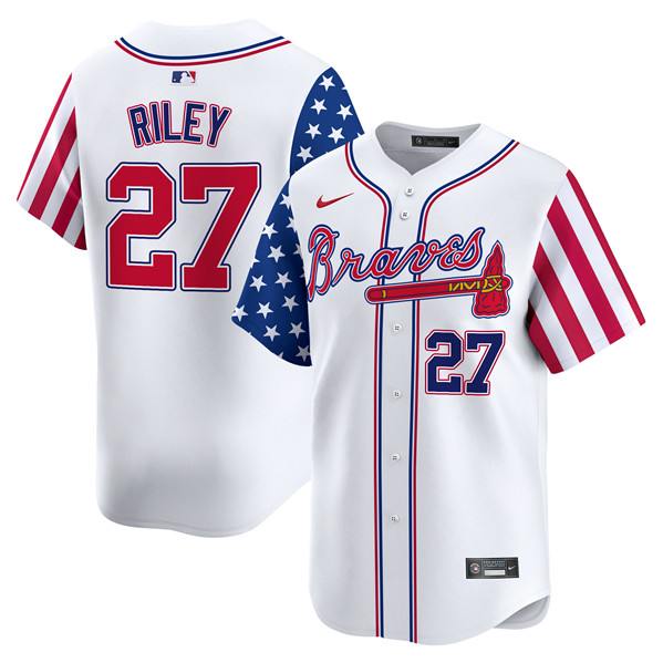 Atlanta Braves #27 Austin Riley White 2024 Independence Day Vapor Limited Stitched Jersey - Zenithce