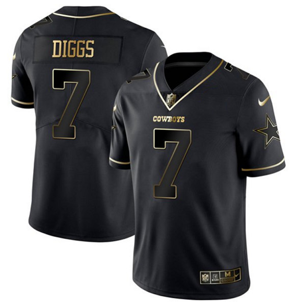 Dallas Cowboys #7 Trevon Diggs Black Golden Edition Limited Stitched Jersey - Zenithce