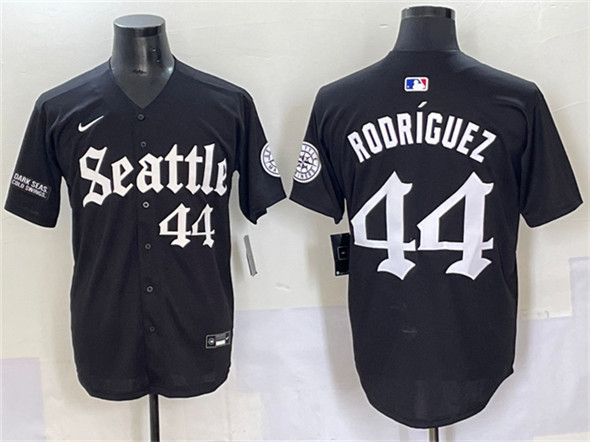 Seattle Mariners #44 Julio Rodríguez Black 'Deep Sea Gothic Edition' Vapor Premier Limited Stitched Jersey - Zenithce