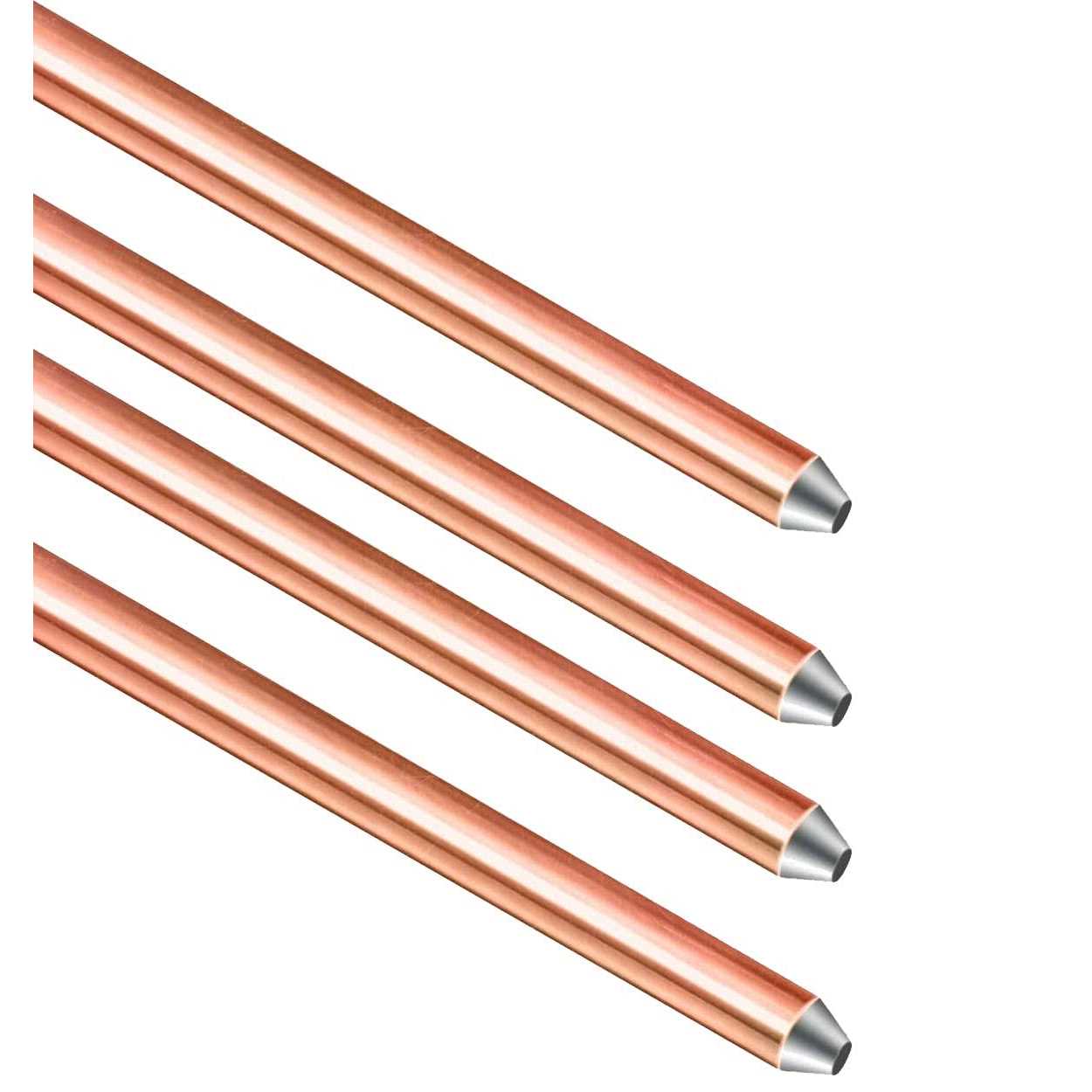 GOUNENGNAIL 8ft Ground Rod UL Listed 5/8” Bonded Electrical Copper Grounding Bar for Signal Tower Fence Lightning Strike Electrode Earthing Rod - Zenithce