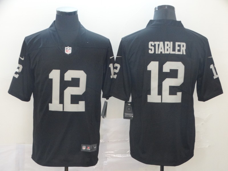Raiders #12 Kenny Stabler Black Vapor Untouchable Limited Stitched Jersey - Zenithce
