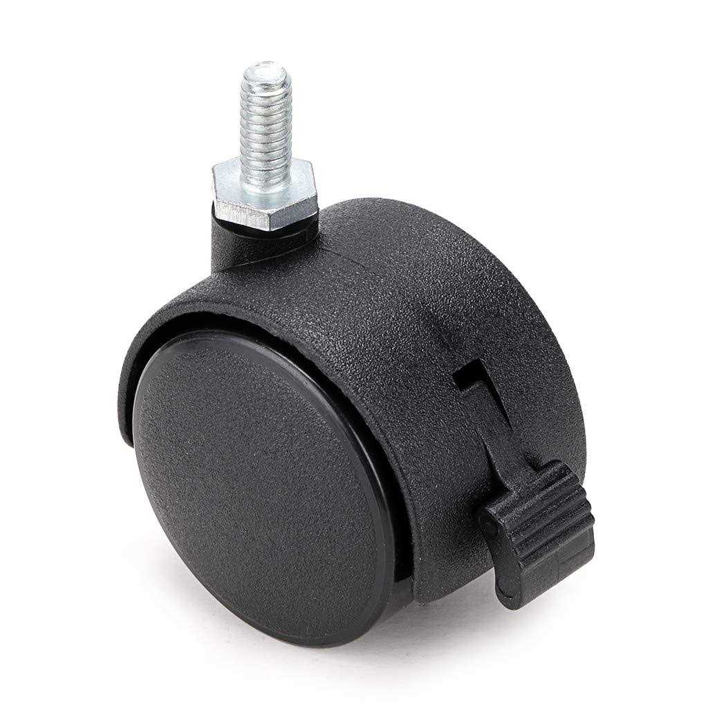 Skelang 4 Pcs 1.5 Nylon Plastic Swivel Stem Casters Wheel With Brakes - Zenithce