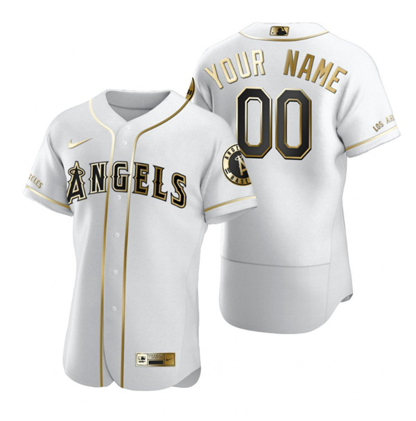 Los Angeles Angels Customized White Golden Edition Flex Base Sttiched Jersey - Zenithce