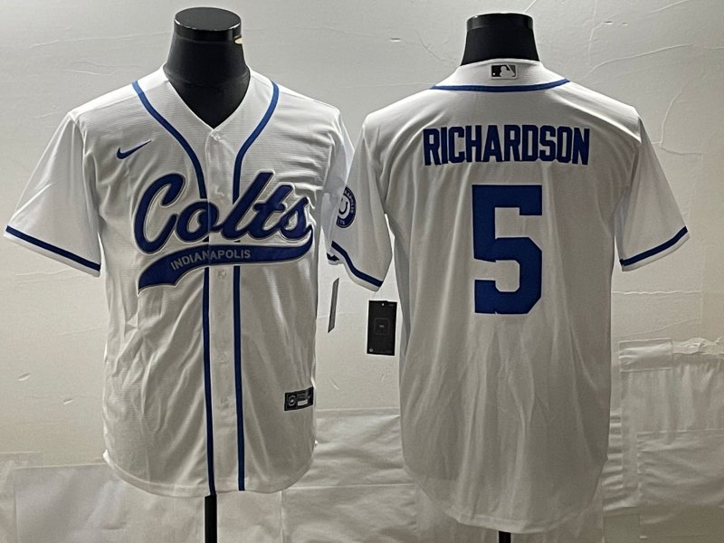 Indianapolis Colts #5 Anthony Richardson White Cool Base Stitched Jersey - Zenithce
