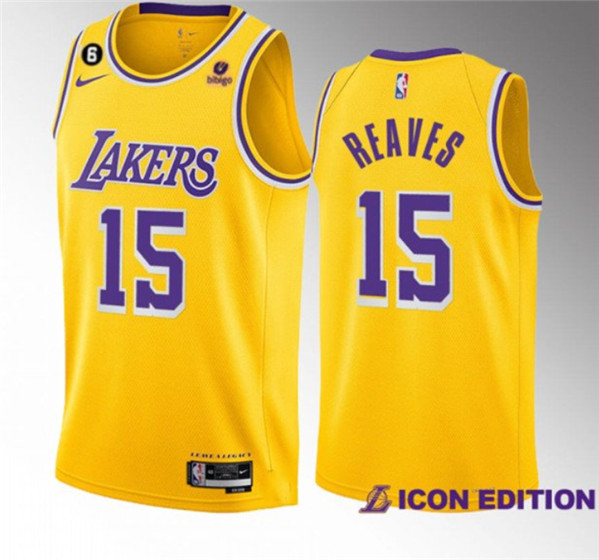 Los Angeles Lakers #15 Austin Reaves Yellow Edition With NO.6 Patch Stitched Jersey - Zenithce