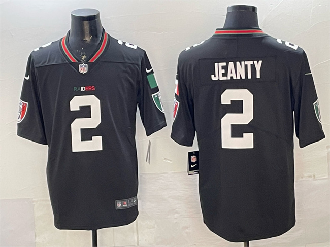 Las Vegas Raiders #2 Ashton Jeanty Black Mexico Vapor Limited Stitched Jersey - Zenithce