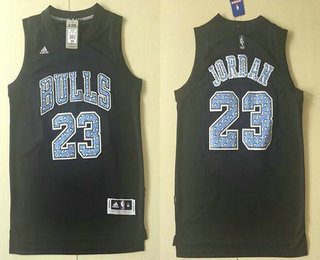 Chicago Bulls #23 Michael Jordan Black Diamond Fashion Stitched Jersey - Zenithce