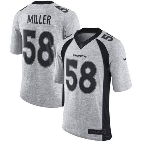 Broncos #58 Von Miller Gray Stitched Limited Gridiron Gray II Nike Jersey - Zenithce
