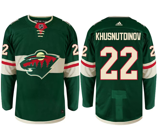 Minnesota Wild #22 Marat Khusnutdinov Green Stitched Jersey - Zenithce