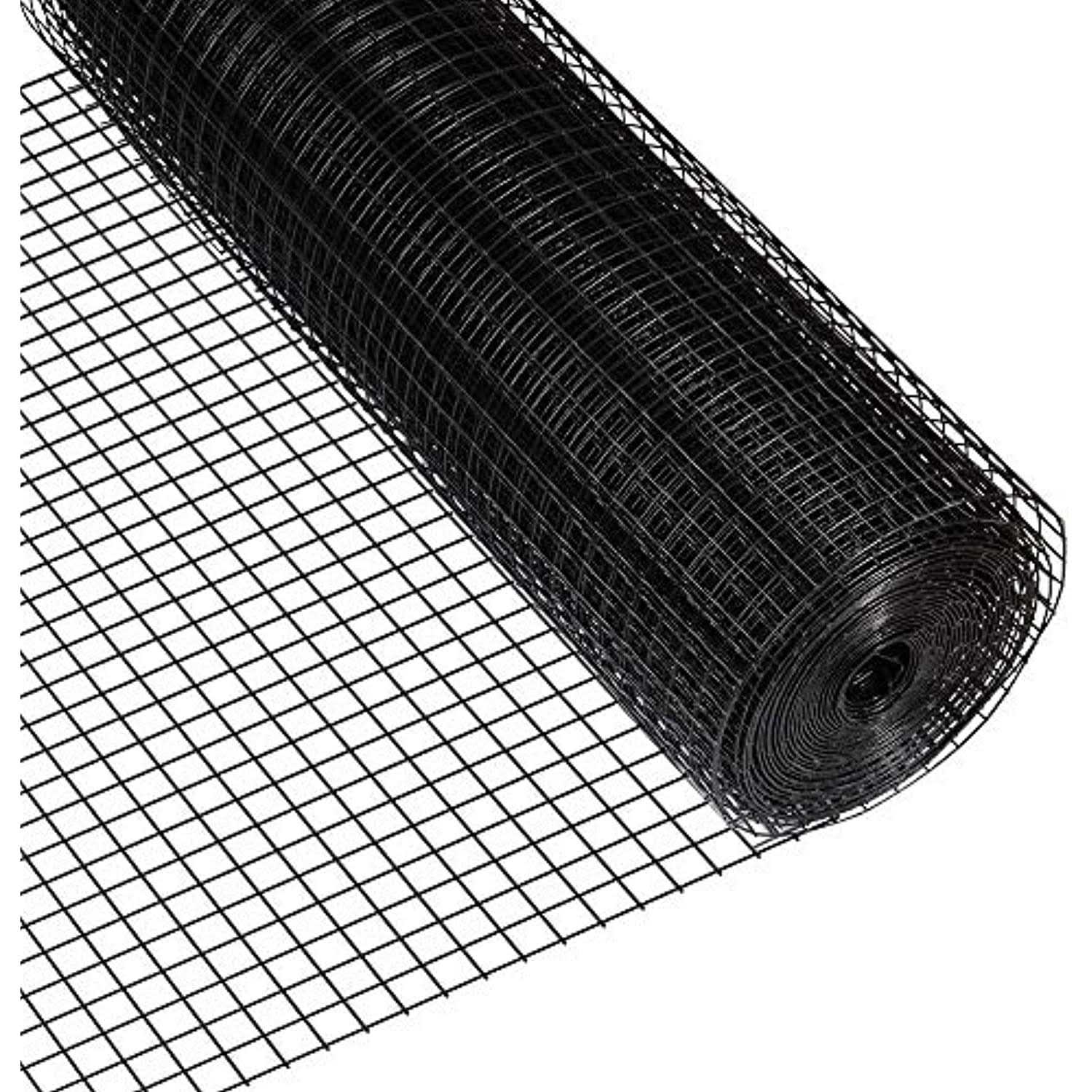 Fencer Wire 16 Gauge Black Vinyl Coated Welded Wire Mesh Size 1.5 inch by 1.5 inch - Zenithce