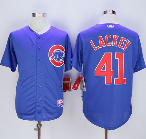Cubs #41 John Lackey Blue Alternate Cool Base Stitched Jersey - Zenithce