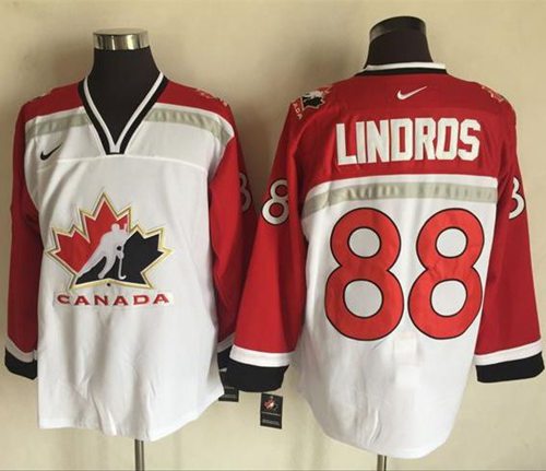 Team CA. #88 Eric Lindros White Red Nike Throwback Stitched Jersey - Zenithce