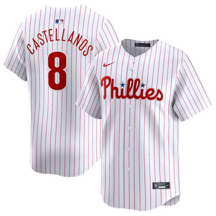Philadelphia Phillies #8 Nick Castellanos White Home Limited Stitched Jersey - Zenithce