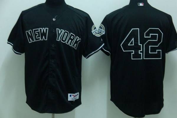 Yankees #42 Mariano Rivera Stitched Black Jersey - Zenithce