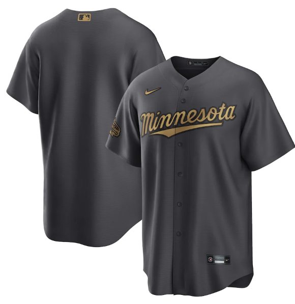 Minnesota Twins Blank 2022 All-Star Charcoal Cool Base Stitched Jersey - Zenithce