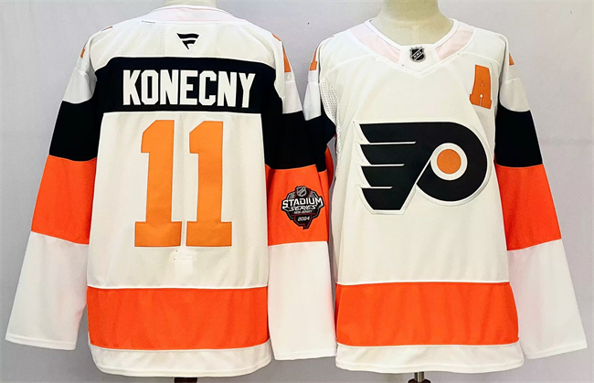 Philadelphia Flyers #11 Travis Konecny White 2024-25 With A Patch Stitched Jersey - Zenithce