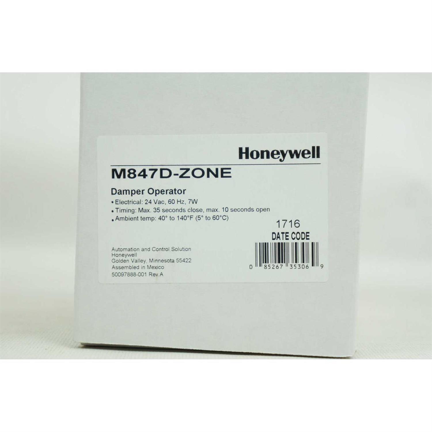 Honeywell M847D-VENT Damper Motor Replacement - Zenithce