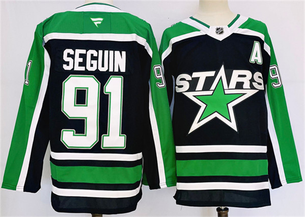 Dallas Stars #91 Tyler Seguin Black 2024-25 Reverse Retro Stitched Jersey - Zenithce