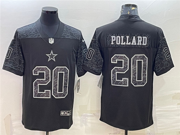 Dallas Cowboys #20 Tony Pollard Black Reflective Limited Stitched Jersey - Zenithce