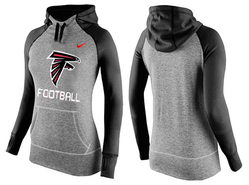 Women's Nike Atlanta Falcons Performance Hoodie Grey   Black_1 - Zenithce