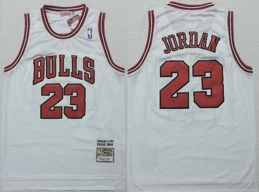 Chicago Bulls #23 Michael Jordan 1997-98 White Hardwood Classics Soul Swingman Throwback Jersey - Zenithce