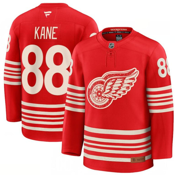 Detroit Red Wings #88 Patrick Kane Red 2025 Centennial Premium Stitched Jersey - Zenithce