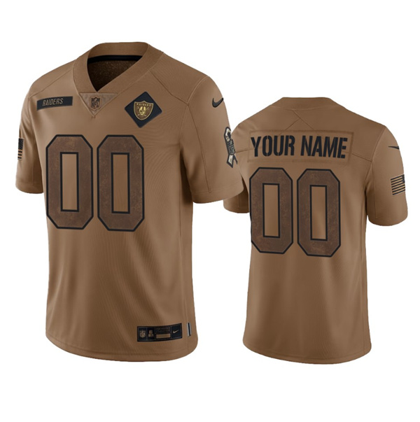 Las Vegas Raiders Custom 2023 Brown Salute To Service Limited Stitched Jersey - Zenithce