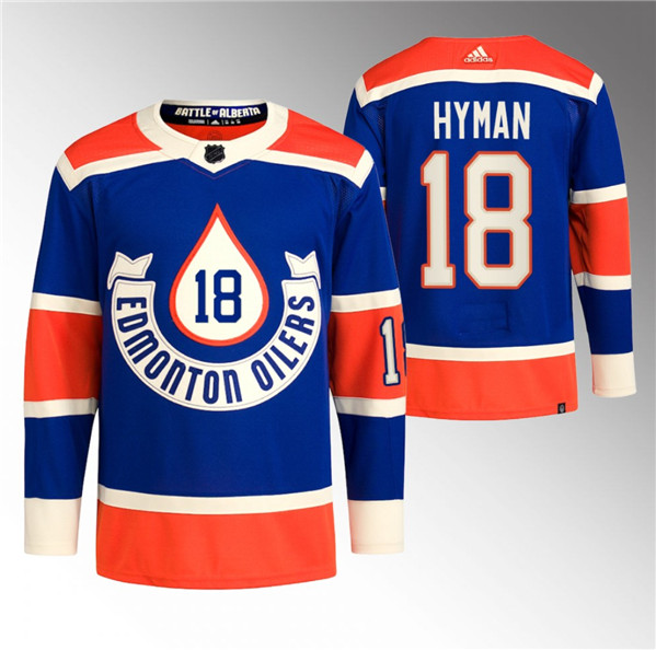 Edmonton Oilers #18 Zach Hyman 2023 Royal Heritage Classic Primegreen Stitched Jersey - Zenithce