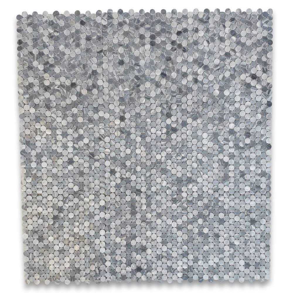 Marble Online Pebble Stone Carrara Venato Mix Bardiglio Grey Marble Flat Mosaic Tile - Zenithce