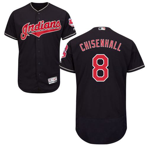Indians #8 Lonnie Chisenhall Navy Blue Flexbase Authentic Collection Stitched Jersey - Zenithce