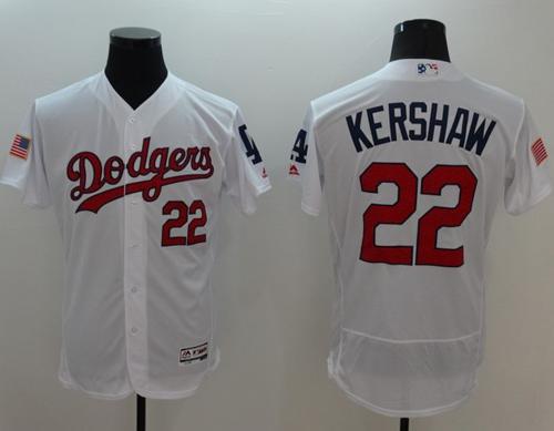 Dodgers #22 Clayton Kershaw White Fashion Stars Stripes Flexbase Authentic Stitched Jersey - Zenithce