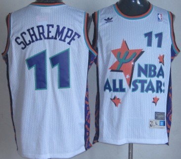 1995 All-Star #11 Detlet Schrempf White Swingman Throwback Jersey - Zenithce