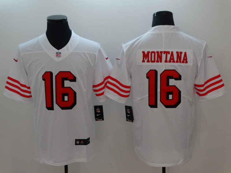 San Francisco 49ers #16 Joe Montana Nike White Color Rush Vapor Untouchable Limited Stitched Jersey - Zenithce