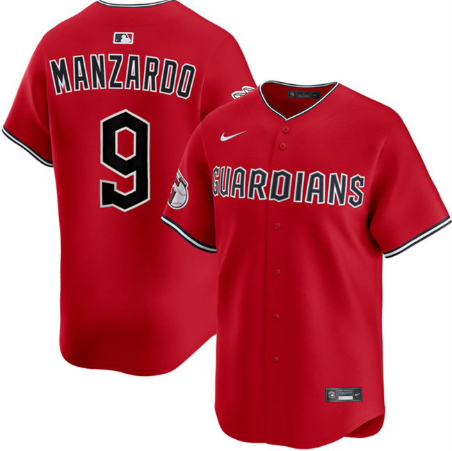 Cleveland Guardians #9 Kyle Manzardo Red Alternate Limited Stitched Jersey - Zenithce