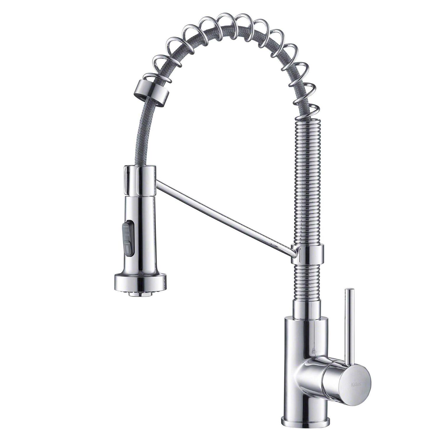 Kraus Bolden Single Handle 18-Inch Commercial Kitchen Faucet with Dual Function Pull-Down Sprayhead KPF-1610 - Zenithce