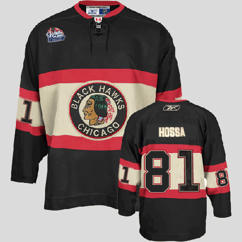 Blackhawks #81 Marian Hossa Winter Classic Stitched Black Jersey - Zenithce