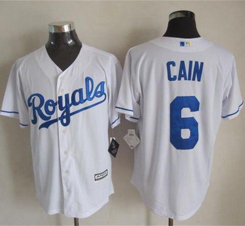 Royals #6 Lorenzo Cain White New Cool Base Stitched Jersey - Zenithce
