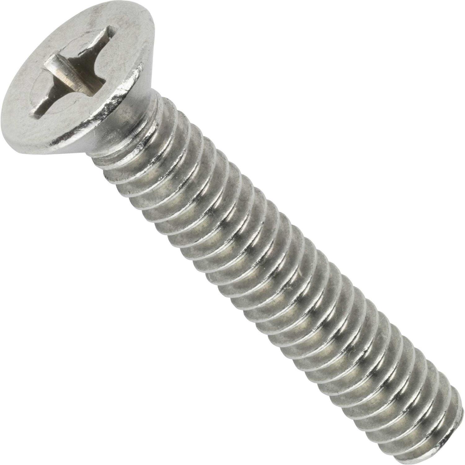 Phillips Flat Head Machine Screws Stainless Steel 18-8 Qty - Zenithce