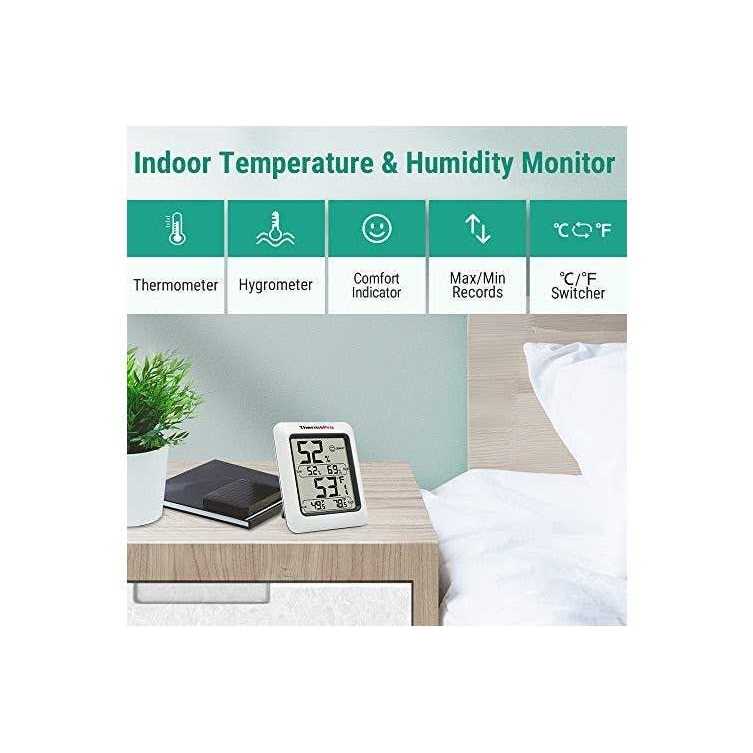 ThermoPro TP50 Digital Hygrometer Indoor Thermometer Room Thermometer and Humidity Gauge with Temperature Humidity Monitor - Zenithce