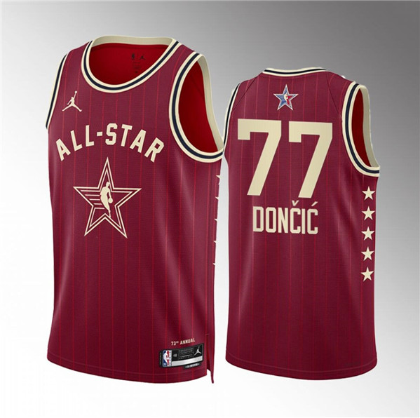 2024 All-Star #77 Luka Dončić Crimson Stitched Jersey - Zenithce