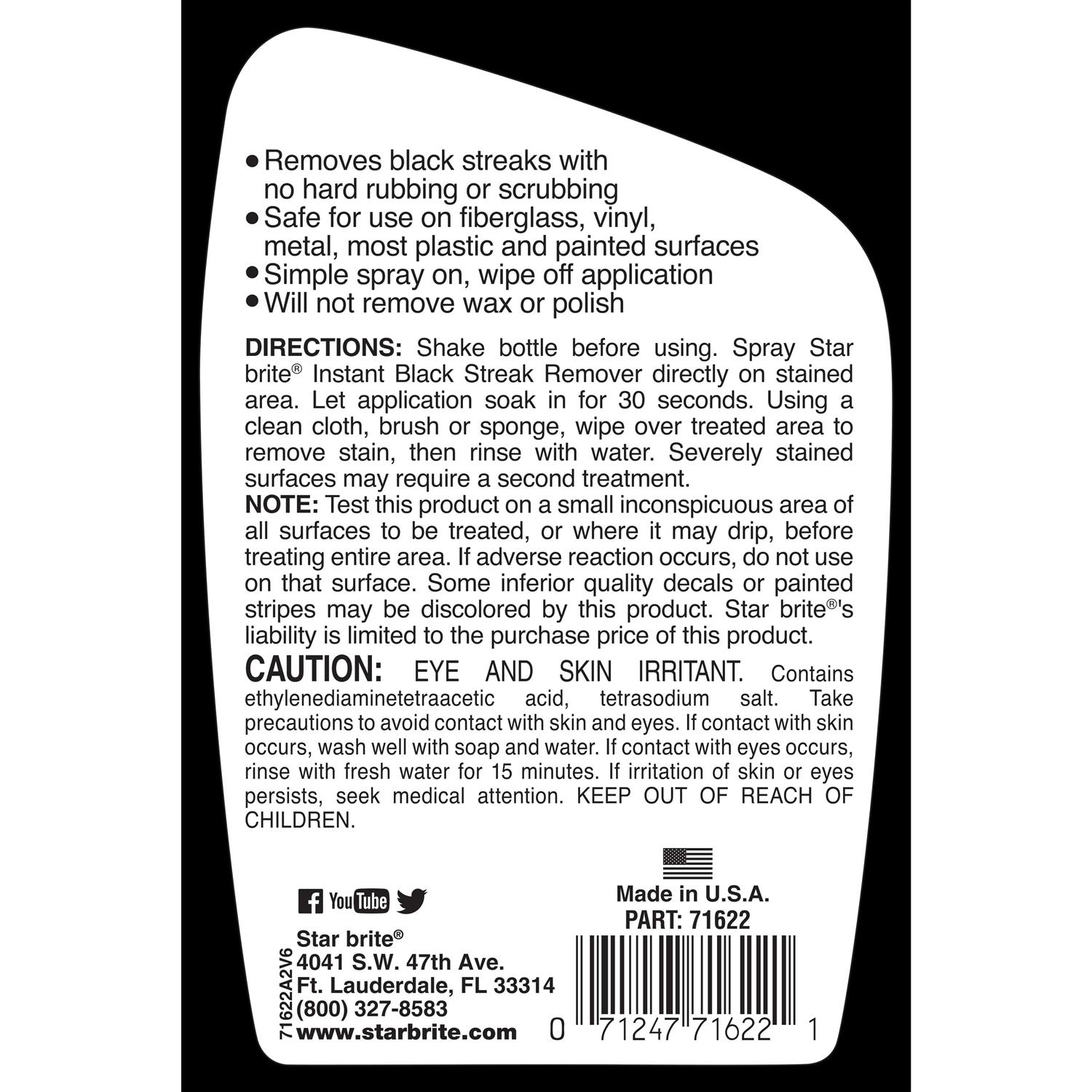 Star brite Instant Black Streak Remover - Zenithce