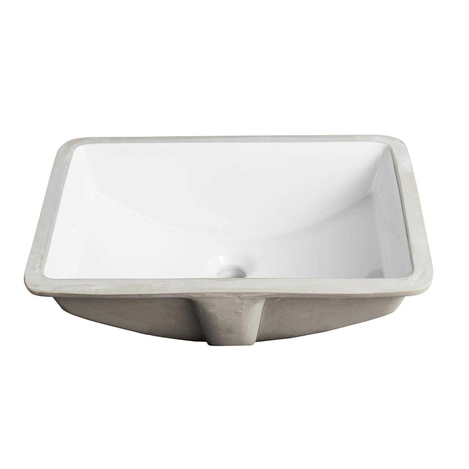 DeerValley DV-1U0086 Ally Rectangular 20.9” X 14.7” Vitreous China Undermount Bathroom Sink with Overflow Sink Finish - Zenithce