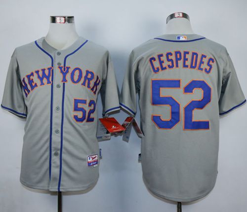 Mets #52 Yoenis Cespedes Grey Road Cool Base Stitched Jersey - Zenithce