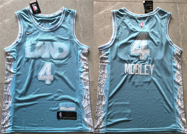 Cleveland Cavaliers #4 Evan Mobley Light Blue 2024 City Edition Stitched Jersey - Zenithce