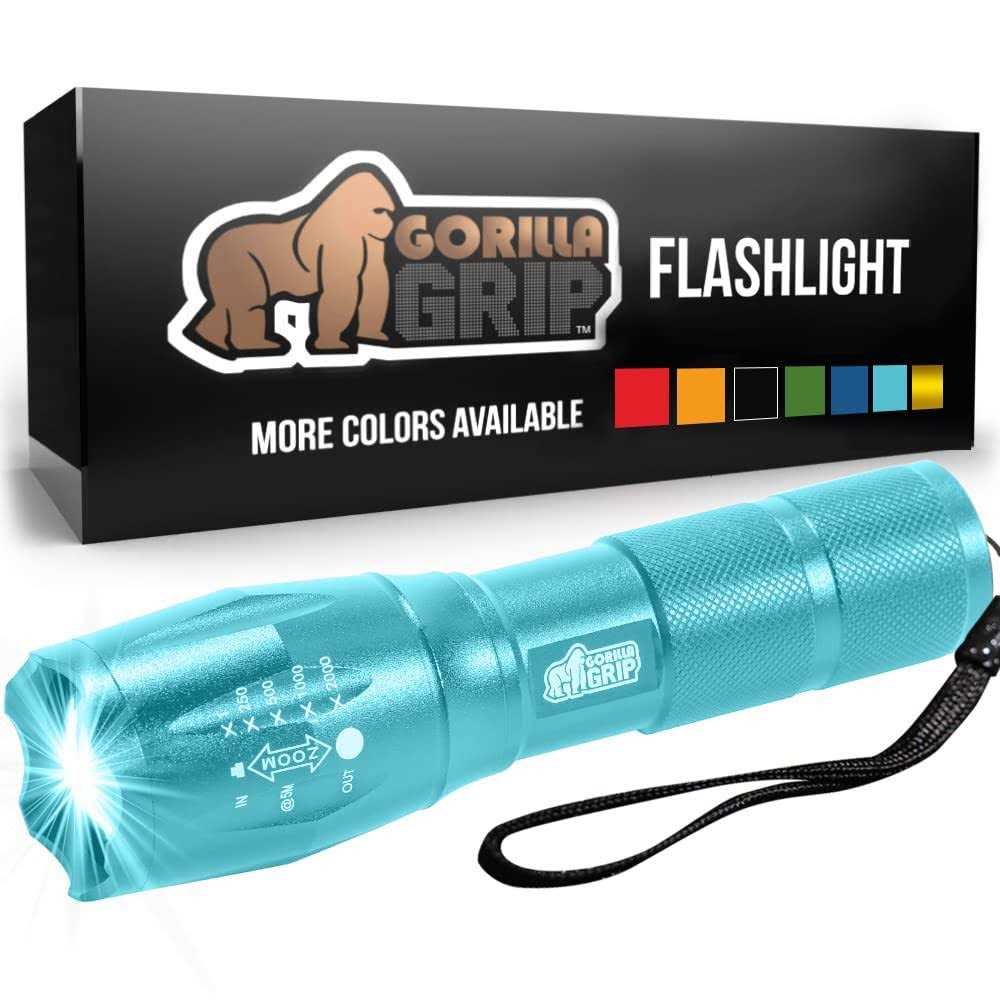 Gorilla Grip LED Tactical Handheld Flashlight High Lumens Ultra Bright 5 Mode - Zenithce