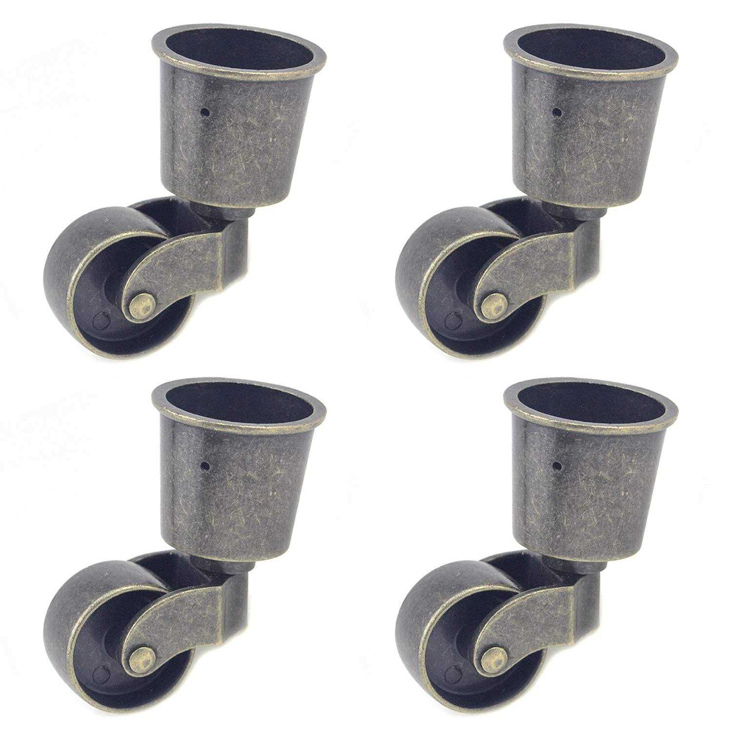 Meprotal 4pcs Zinc Alloy Round Cup Caster Inner Cup Swivel Wheel Casters Furniture - Zenithce